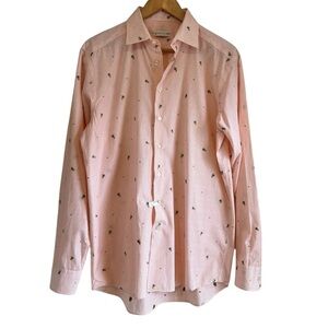 ETRO dress shirt in embroidered pineapple & stripes size 41 excellent condition